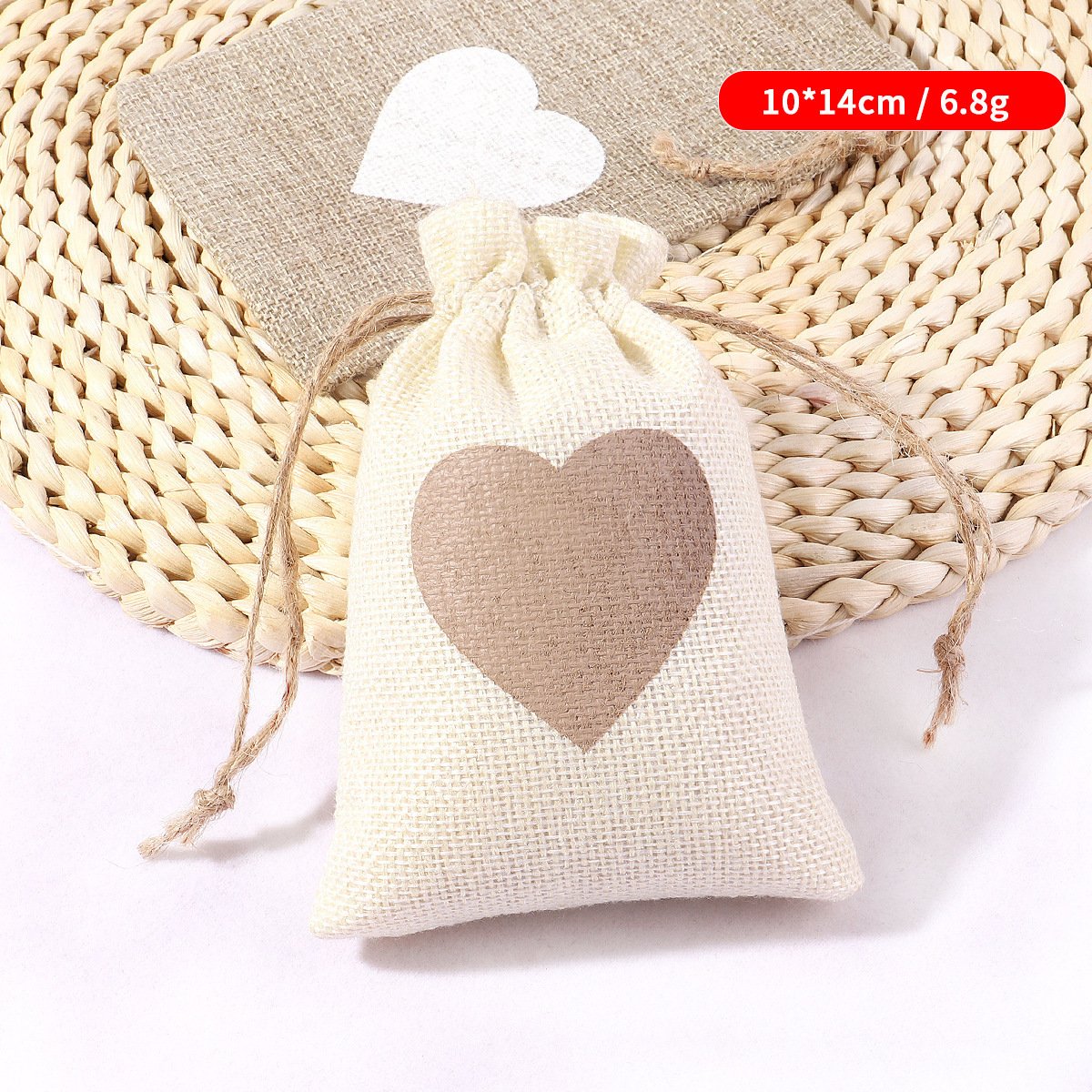 Cheap High Quality Customized Environmental Love Printing Heavy Duty Canvas Drawstring  Storage Gift Cotton Bag Rope Bag