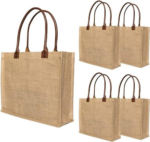 Waterproof Reusable Beach Bag High-Capacity Jute Bag Custom Jute Shopping Tote Bag With Logo