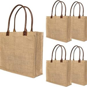 Waterproof Reusable Beach Bag High-Capacity Jute Bag Custom Jute Shopping Tote Bag With Logo