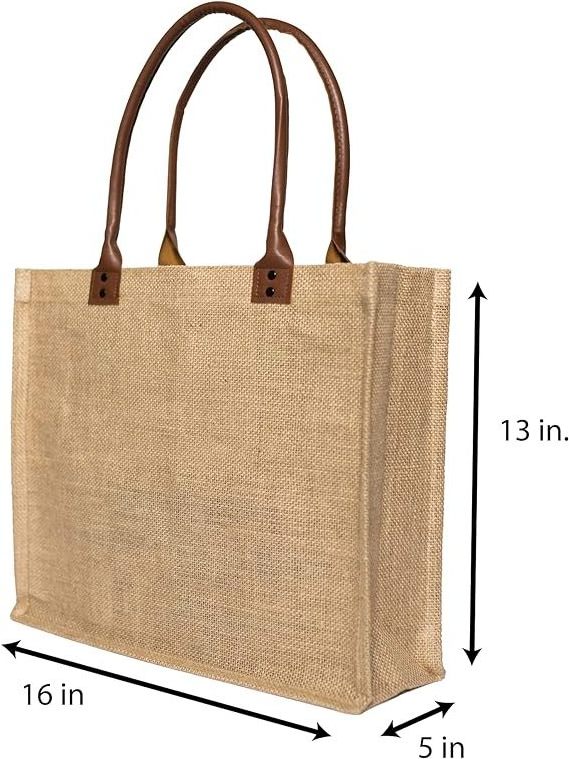 Waterproof Reusable Beach Bag High-Capacity Jute Bag Custom Jute Shopping Tote Bag With Logo