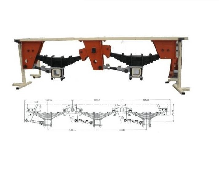 Promotions high quality truck semi Trailer Parts 3 axle Tandem axle German Type Suspension