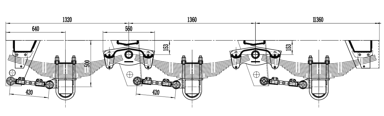 Semi Rotation Dimensions Precision manufacturing truck semi Trailer Parts 3 axle Tandem axle ...