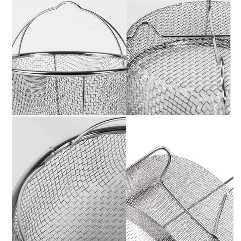 Quart Pot Accessories Stainless Steel Mesh Strainer Steamer Basket with Handle