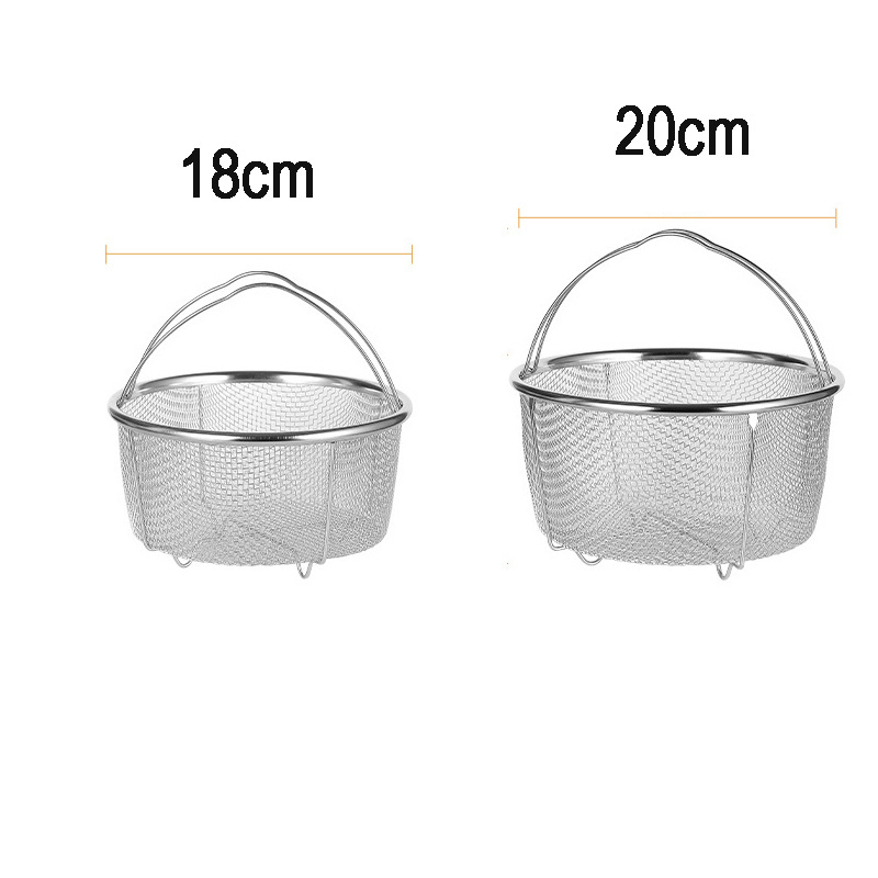 Quart Pot Accessories Stainless Steel Mesh Strainer Steamer Basket with Handle