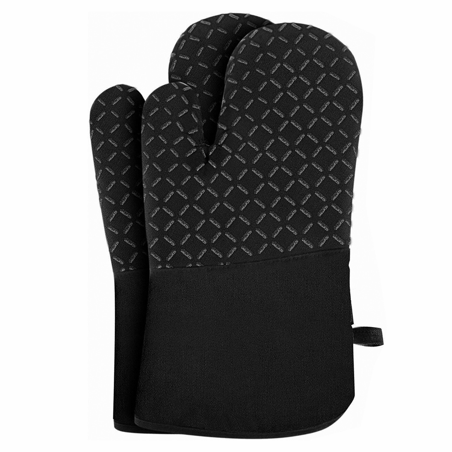 Kitchen Oven Gloves  Silicone  Cotton Double Layer Heat Resistant Oven Mitts BBQ  Grill Gloves silicone baking gloves