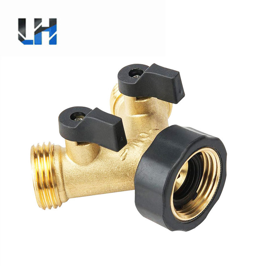 Heavy Duty Brass Garden Hose Connector Tap 2 Way Splitter