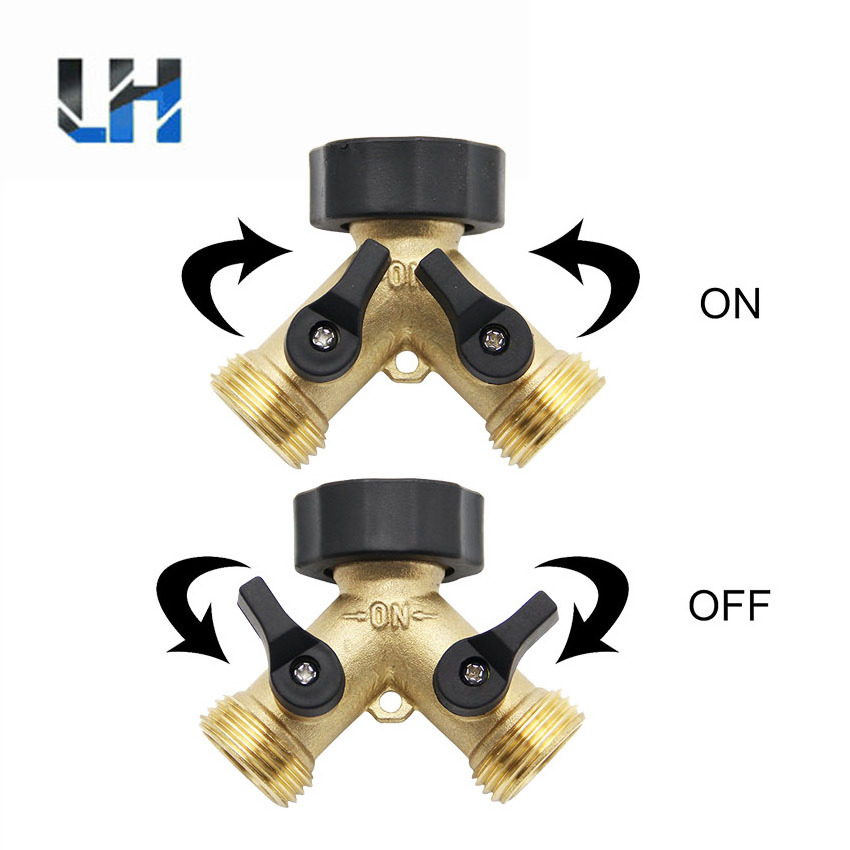 Heavy Duty Brass Garden Hose Connector Tap 2 Way Splitter