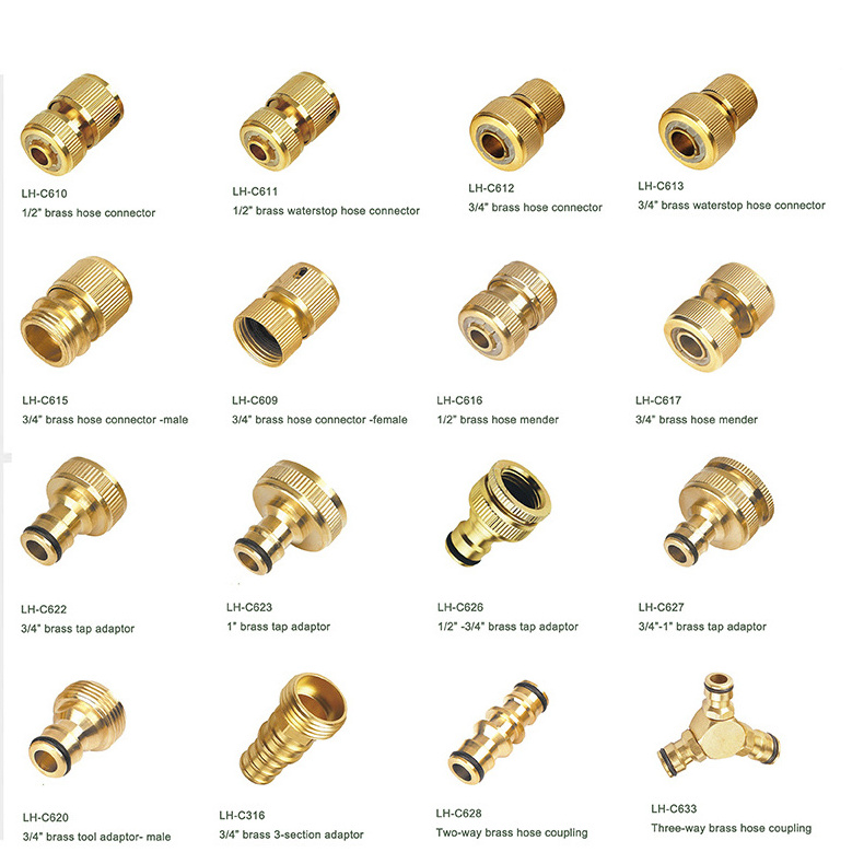 Quick Hose Adaptor Accessories Pure Brass Faucets Standard Connector Washing Machine Brass Garden Hose Tap Connector