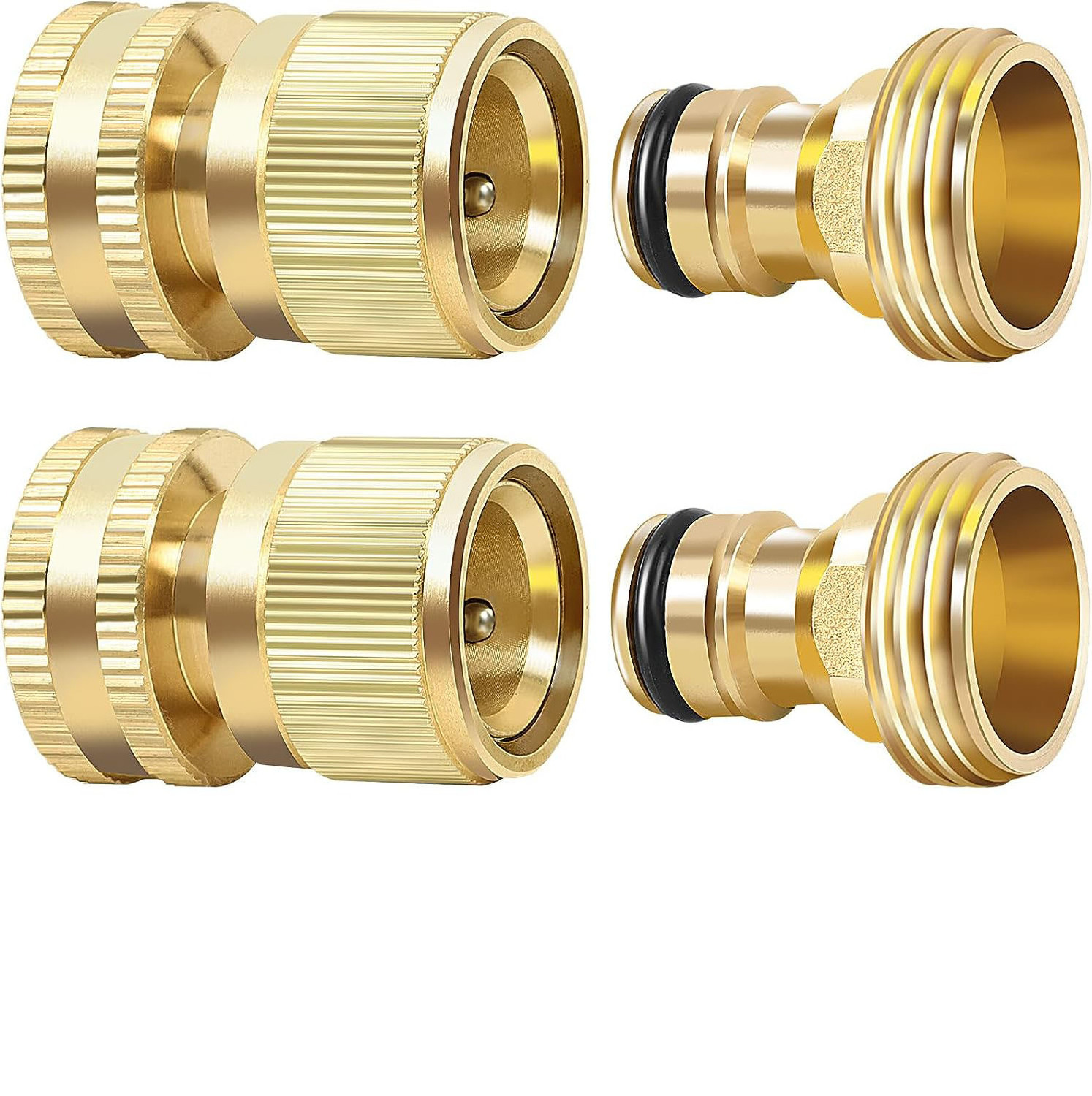 Garden Hose Adapter  Inch Solid Brass Hose Connectors  3/4