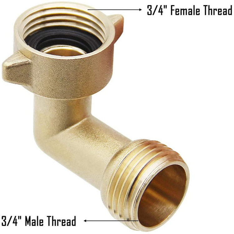 Water Hose Splitter 3/4 inch Brass Shut off Valve Garden Hose Connector with Rubber Cover