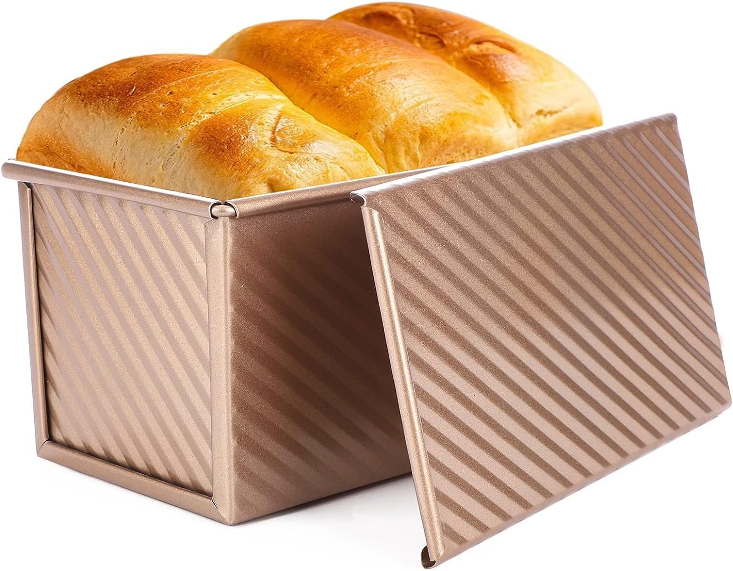 Bakeware Sliding Cover Corrugated Baking Mold Non-stick Baking Tool Mould Loaf Pan Toast Box Pullman Loaf Pan With Lid