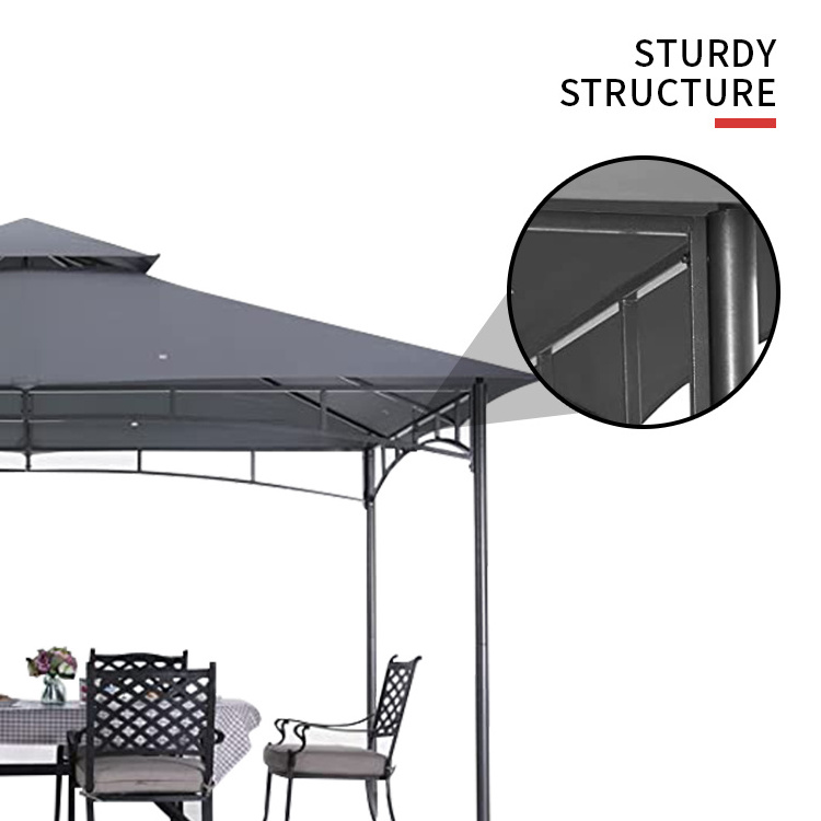 YASN Outdoor Steel Gazebo Patio Garden Gazebo Canopy Tent With Netting Walls