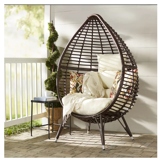 YASN HWQQ044 Indoor Modern Patio Wicker Garden Egg Shaped Chair Basket Outdoor Rattan Egg Chair