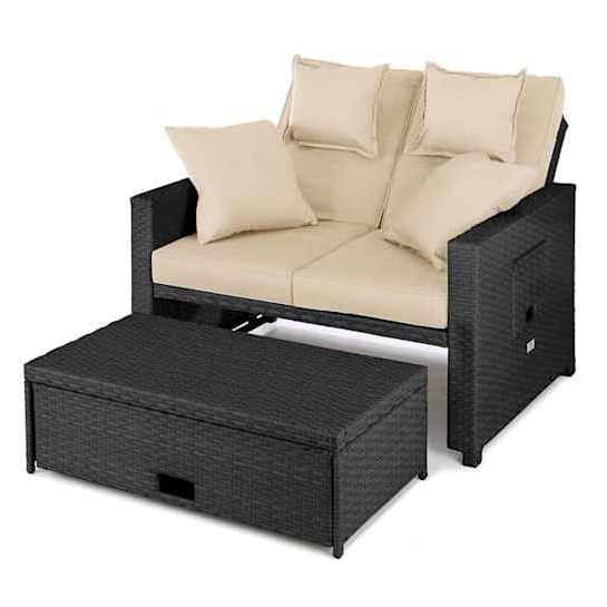 YASN HYTZ207 Modular Outdoor Furniture Sofa Bed Sectional Rattan Recliner Sofa Set Outdoor