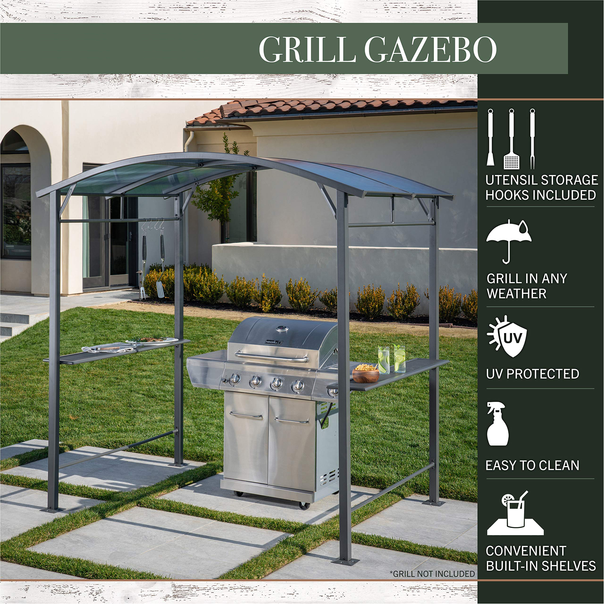 YASN ZYP018 Grill Gazebo Hardtop BBQ Canopy Grill Gazebo On Clearance