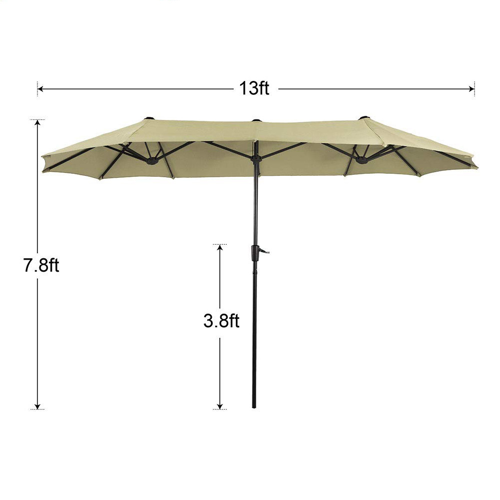 YASN 13ft  Patio Umbrella Restaurant Double Sided Twin Patio Outdoor Market Pool Parasols Umbrella