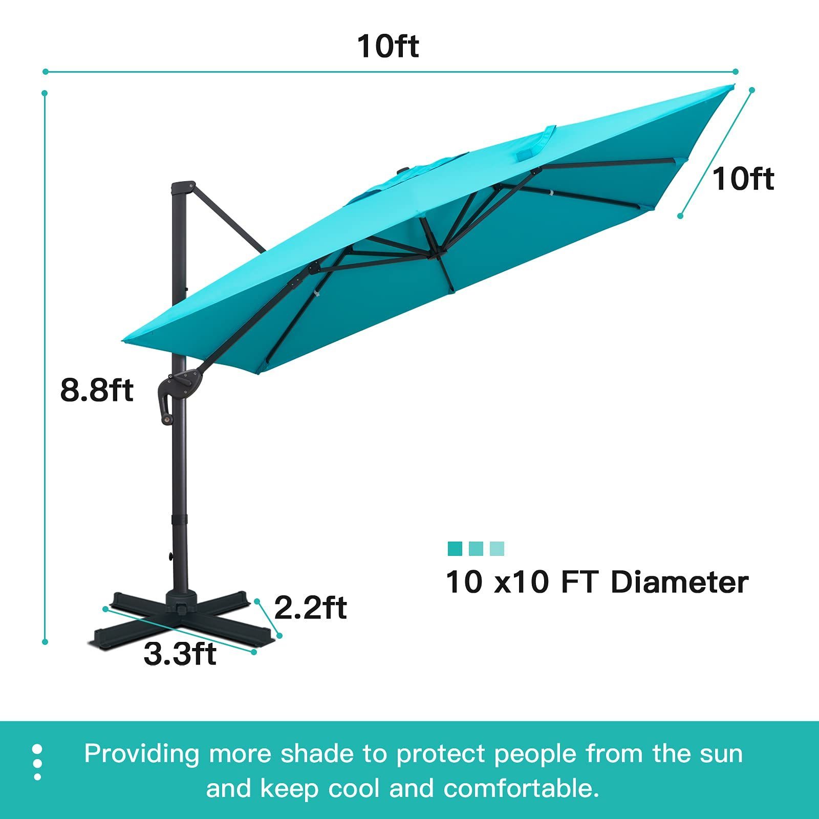 YASN TYS014 Outdoor Square Aluminum Center Pole Parasol Custom Print Market Patio Umbrellas Parasol Umbrella For Restaurant