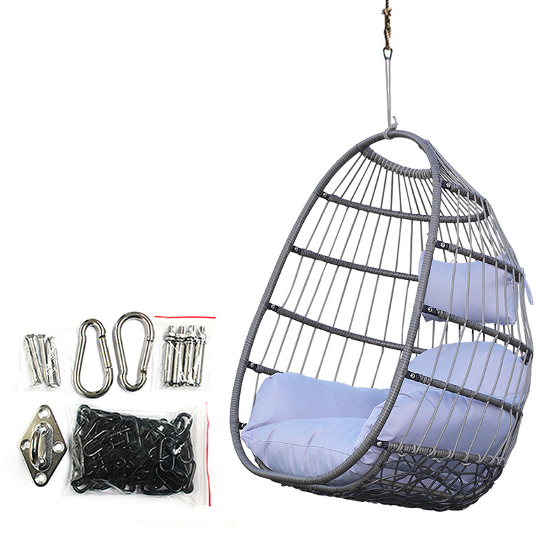 YASN HWQQ024 Outdoor Furniture Steel Wicker Folding Egg Shape Hanging Garden Patio Swings Chair Sensory Swing