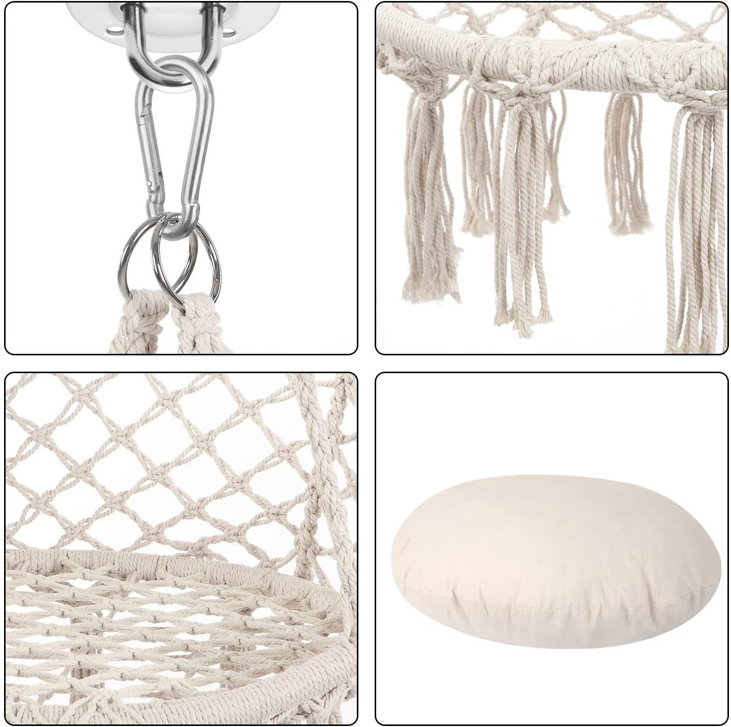 YASN DY002 Beach Macrame Round Aerial Folding Outdoor Hanging Cotton Garden  Hanging Hammock Hanging Chair