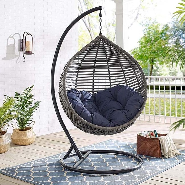 YASN Cheap Round Balcony Garden Swing Chair Outdoor Furniture Patio Swings Hanging Sensory Rattan Egg Chair