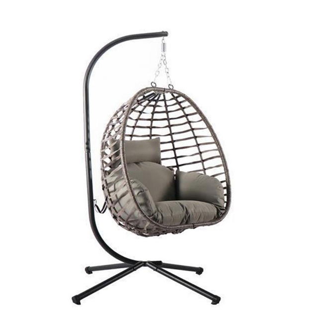 YASN Outdoor Modern Patio Swing Egg Chair Folding Hanging Chair Rattan Hanging Chair