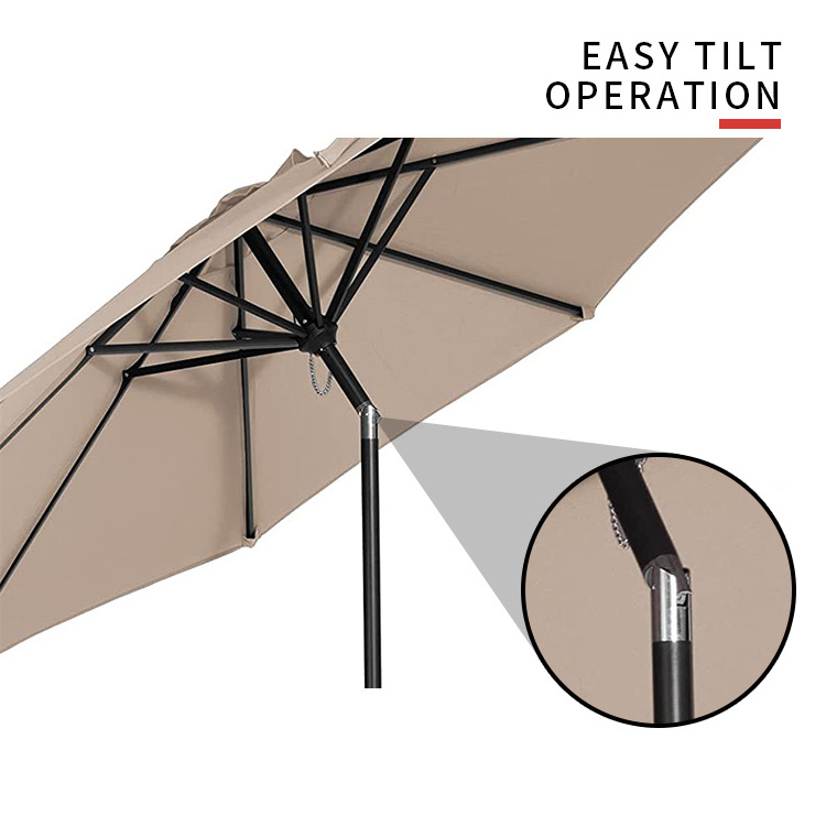 YASN 9ft Outdoor Market Patio Umbrella with Push Button Tilt and Crank