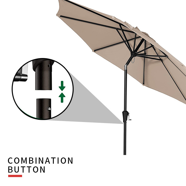 YASN 9ft Outdoor Market Patio Umbrella with Push Button Tilt and Crank