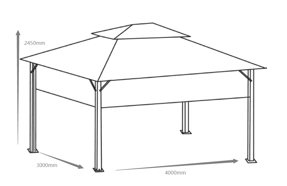 YASN 3x4m Steel Rolling Patio Pavilion High Quality Backyard Outdoor Metal Tent Garden Outdoor Gazebo Weights Garden Gazebos