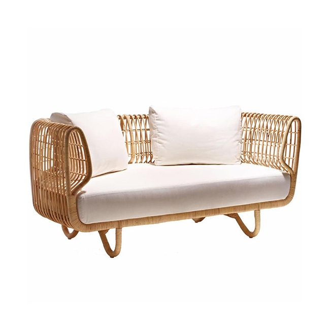 YASN Double Out Door Balcony Morden Backyard Rattan Sofa Set Patio Outdoor Furniture Rattan Garden Sofa Outdoor Couch