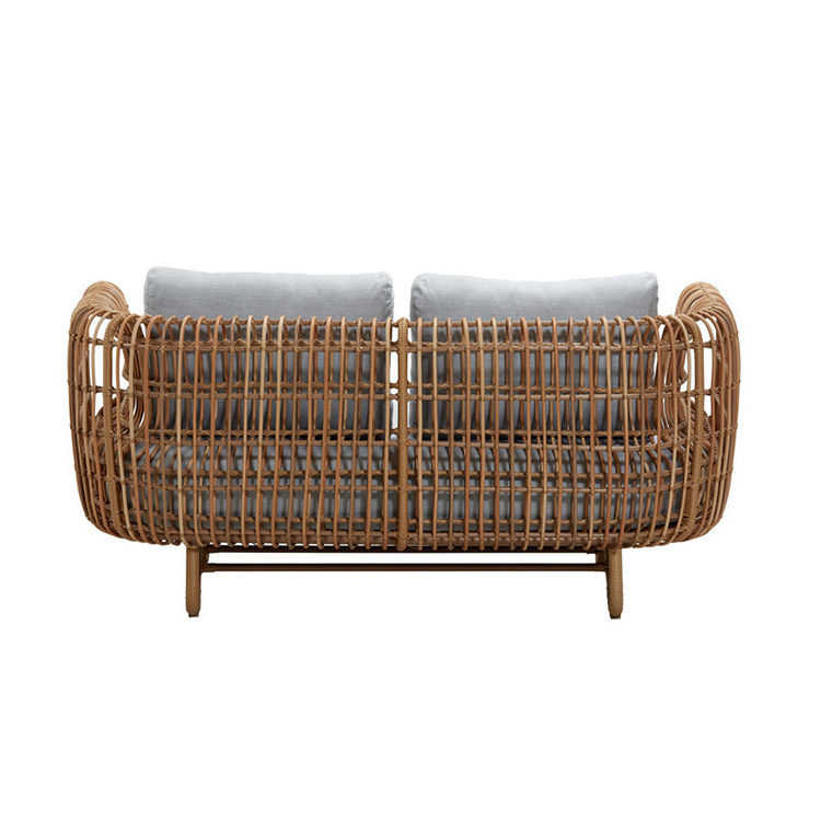 YASN Double Out Door Balcony Morden Backyard Rattan Sofa Set Patio Outdoor Furniture Rattan Garden Sofa Outdoor Couch