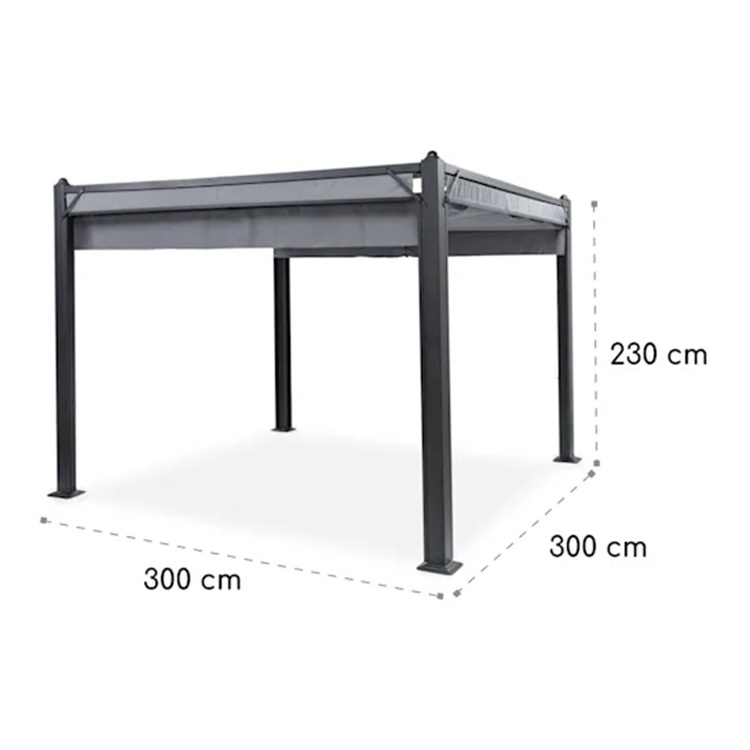 YASN Customized Aluminum Gazebo Outdoor Garden Sunshade Pergola Canopy Gazebos With 4 Side Privacy Screen