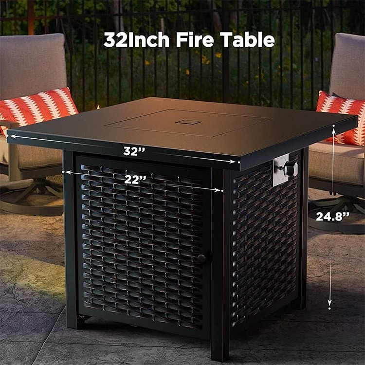 YASN 32 Inch Outdoor Gas Fire Pit 50000 BTU Propane Fire Pit Outdoor Fire Pit Table