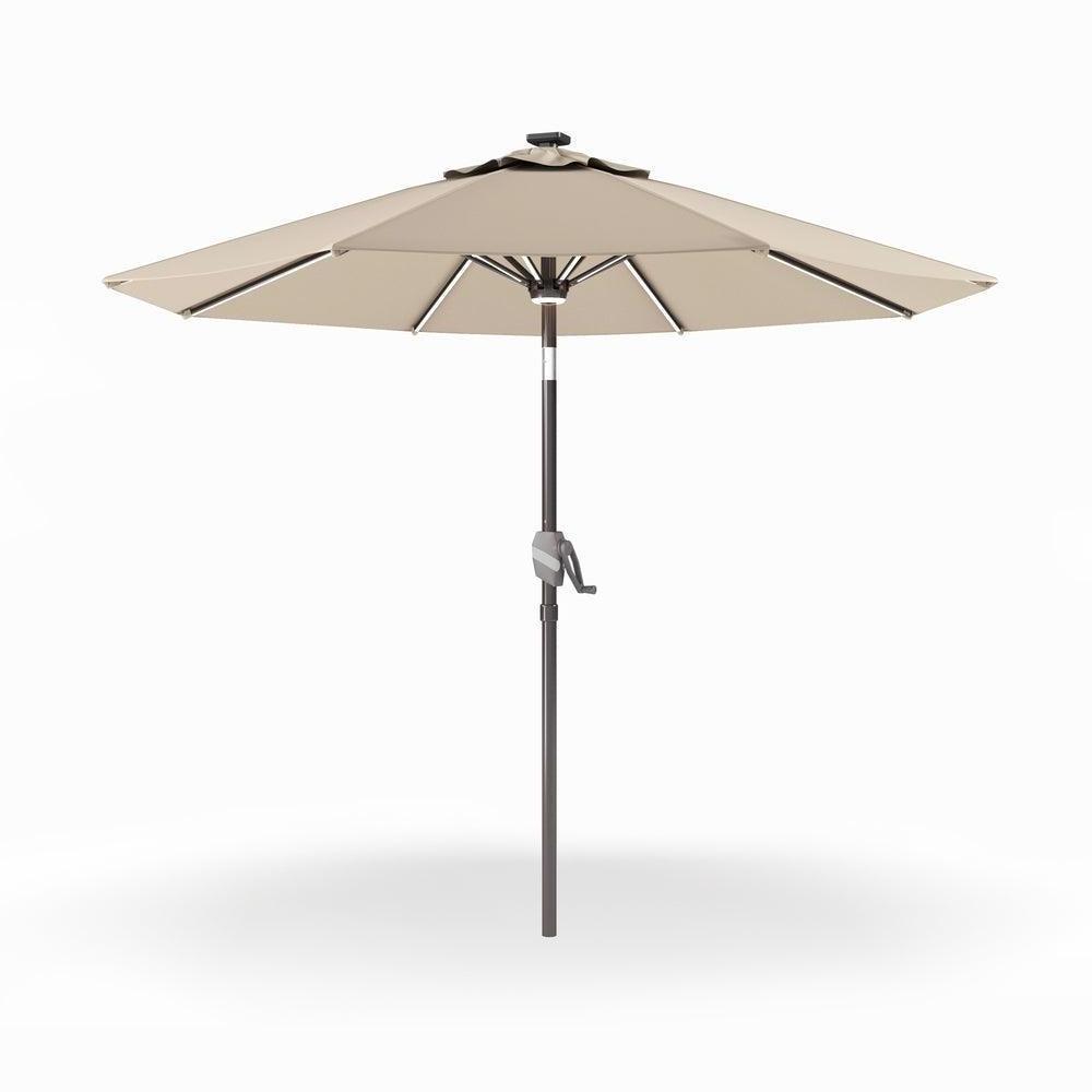 YASN 9 FT Solar Umbrella Led Lighted Patio Umbrella Table Market Umbrella with Tilt and Crank