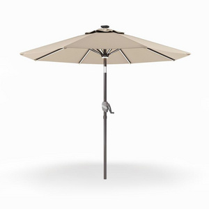 YASN 9 FT Solar Umbrella Led Lighted Patio Umbrella Table Market Umbrella with Tilt and Crank