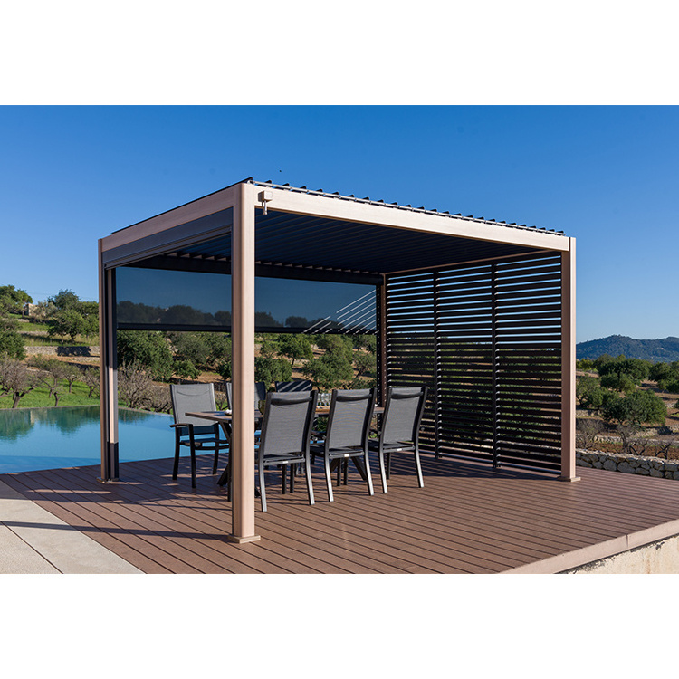 YASN Aluminum Retractable Screen Bioclimatic Pergola Canopy Gazebo Sunshade Louvre Roof Pergola