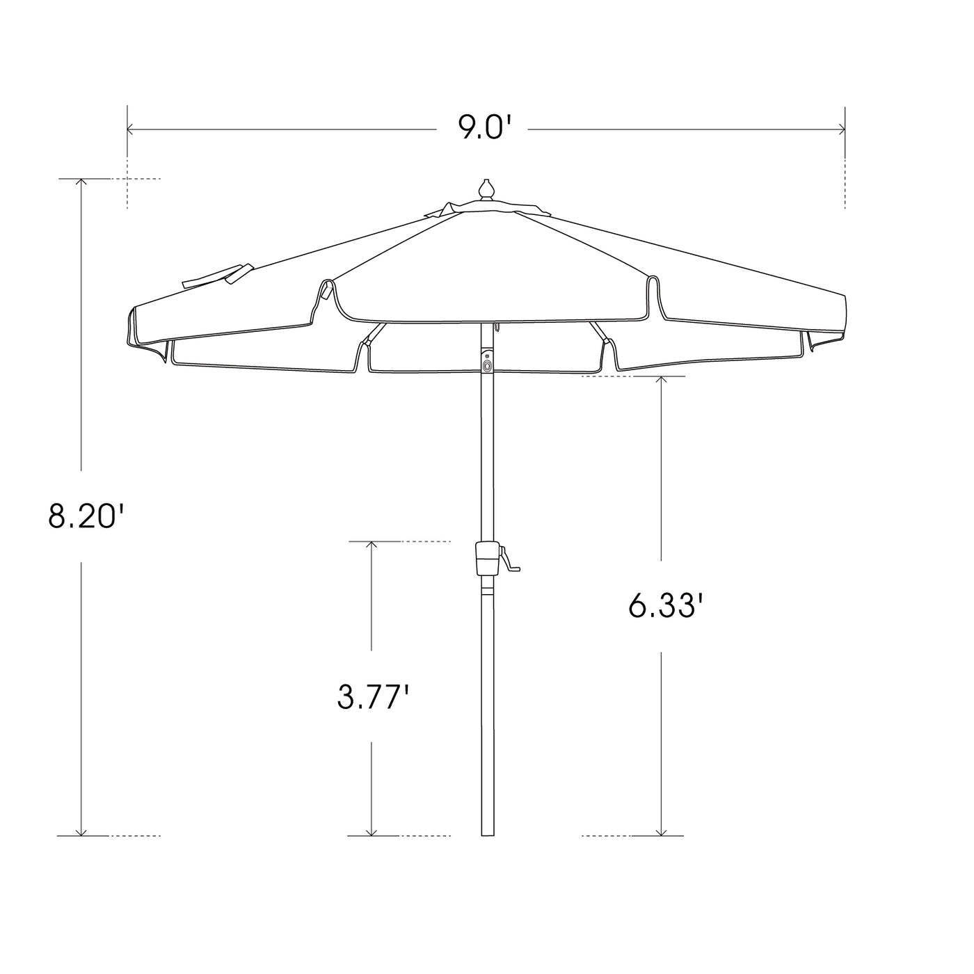 YASN Modern Outdoor Umbrella with Fringe Sun Shade Canopy for Courtyard Beach and Hotel Use for Patio Furniture