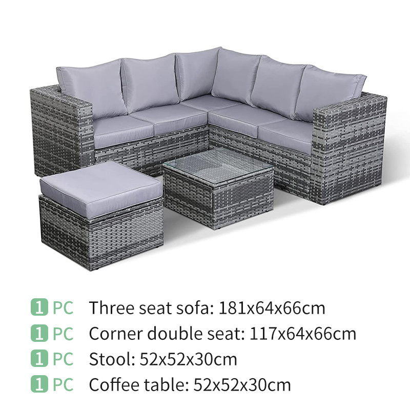 YASN Modern Design Outdoor Garden Rattan Furniture Set Low Price PE Ratan Set Garden Furniture Garden Furniture Sectional Set