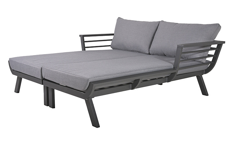 YASN Aluminum Frame Double Outdoor Lounger Outdoor Loveseat Lounge Furniture Set