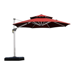 YASN Double Roof Design Outdoor Sun Umbrellas Big Size Garden Cantilever Umbrella