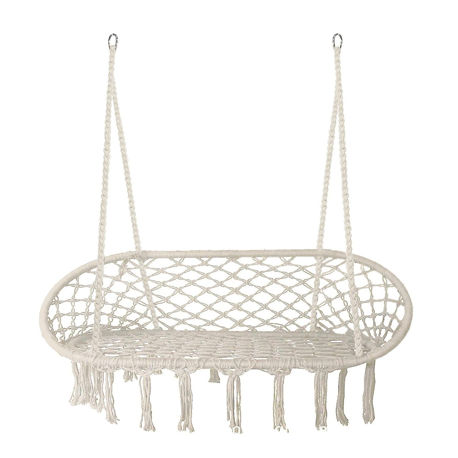 YASN DY014 Indoor Outdoor Garden Mesh Hanging Chair Cotton Hammock Chair Macrame Swing