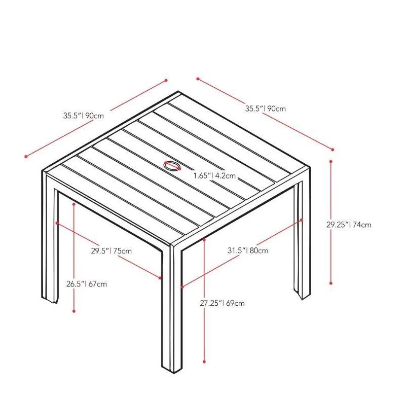 YASN Hot Selling 3 Piece Aluminum Outdoor Furniture Patio Table Set Outdoor Dining Furniture