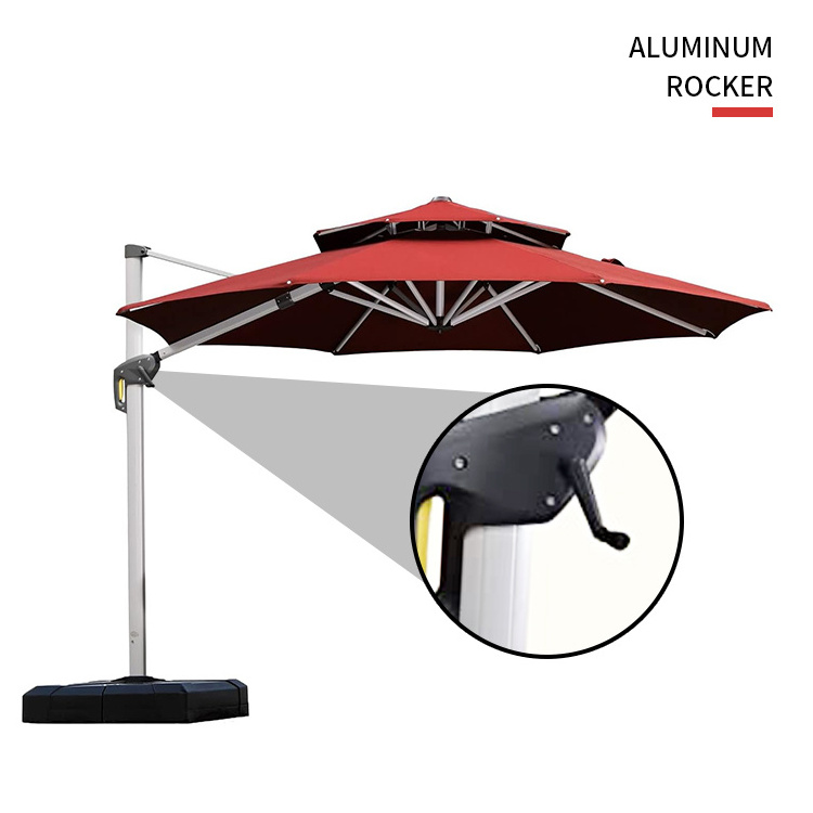 YASN Double Roof Design Outdoor Sun Umbrellas Big Size Garden Cantilever Umbrella