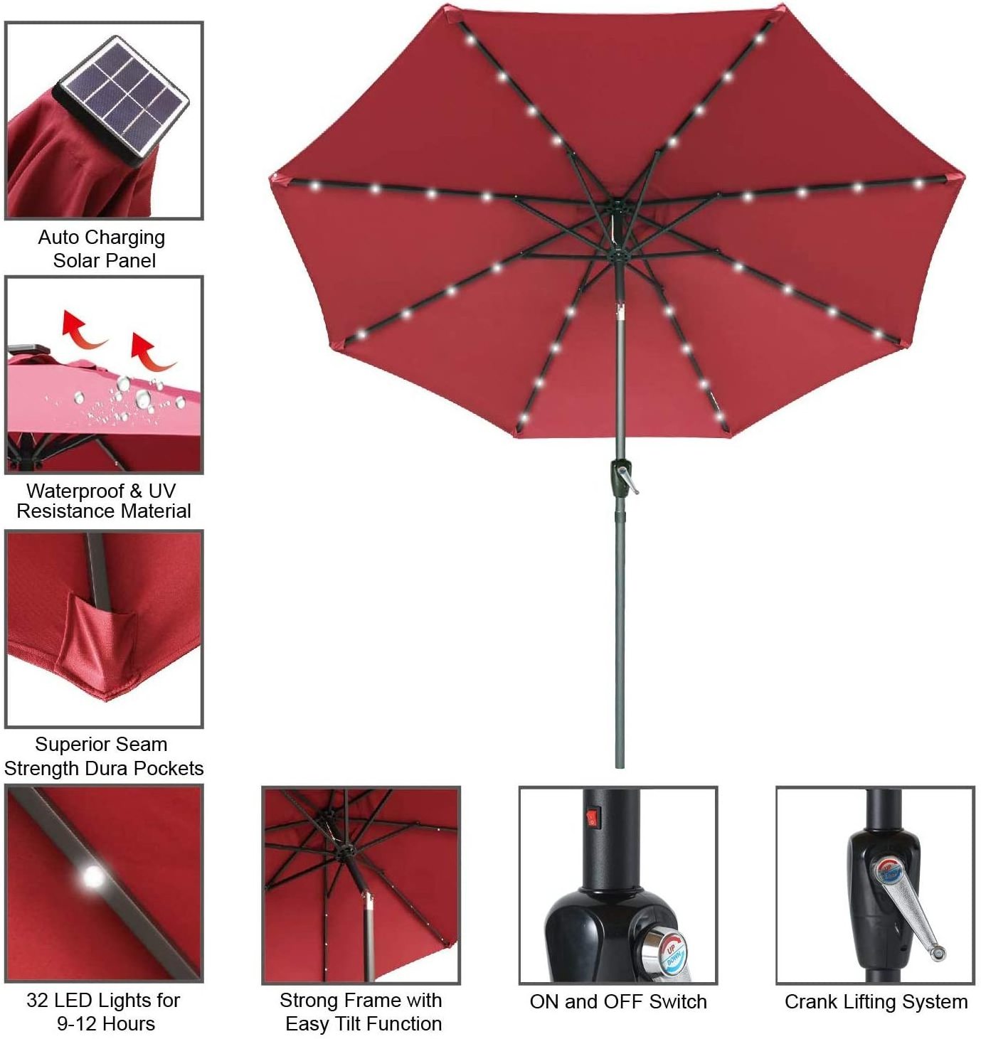 YASN YS-3008 9ft Purple Outdoor Parasols Cantilever Umbrella Patio Umbrella Garden Parts Sun Patio Umbrellas