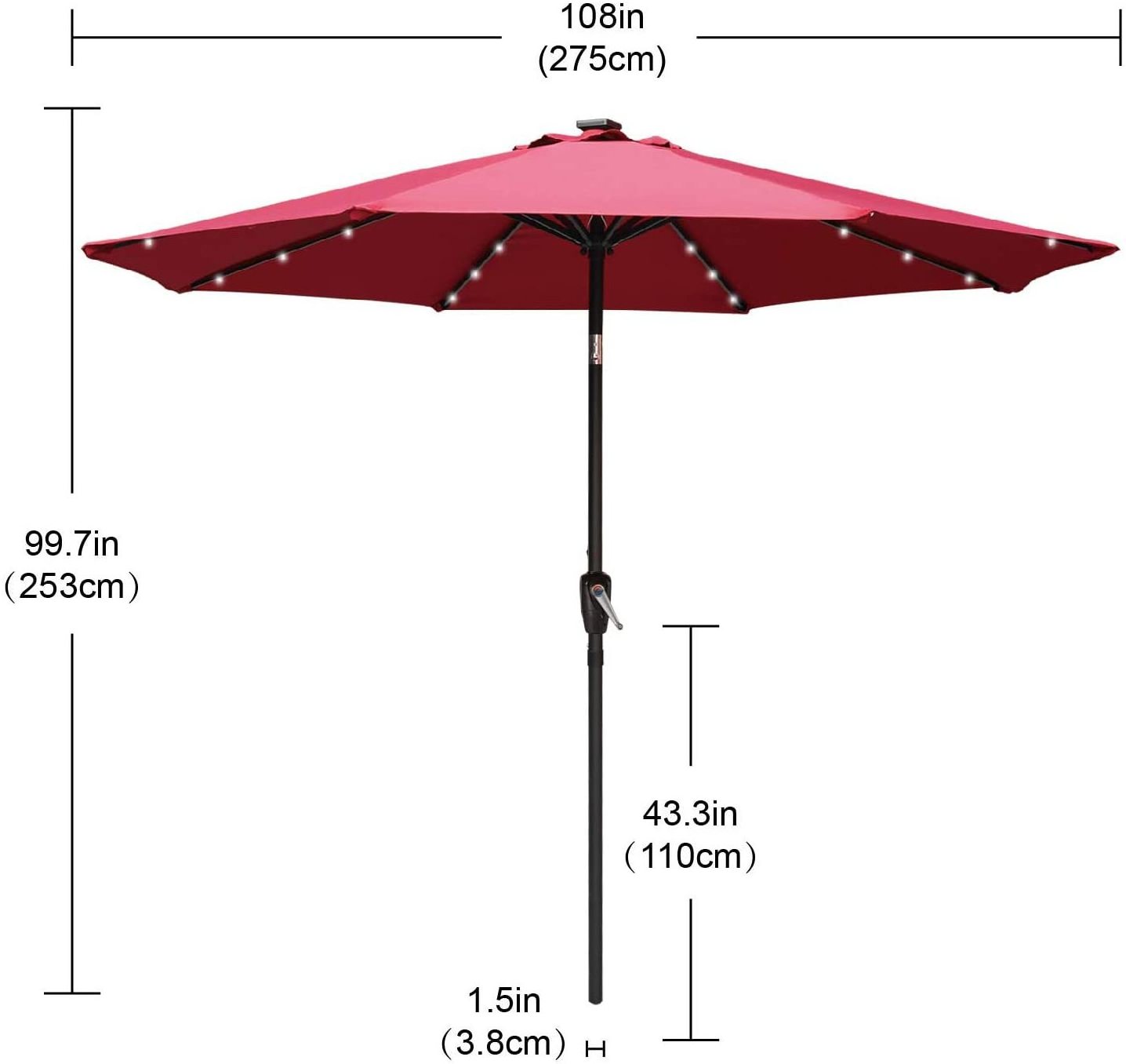 YASN YS-3008 9ft Purple Outdoor Parasols Cantilever Umbrella Patio Umbrella Garden Parts Sun Patio Umbrellas