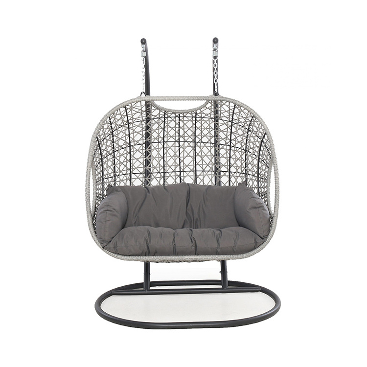 YASN Double Patio Swings 2 Seat Luxury Rattan Hanging Egg Chair Garden Patio Swings For Living Room