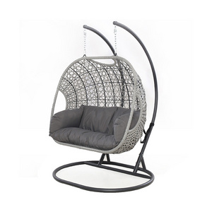 YASN Double Patio Swings 2 Seat Luxury Rattan Hanging Egg Chair Garden Patio Swings For Living Room