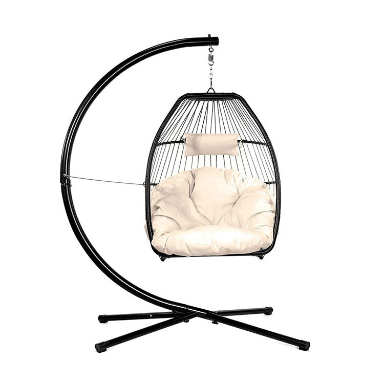 YASN YS-6026 Round Hammock Rattan Outdoor Price Folding Hanging Swing Egg Chair Hanging Chair With Stand