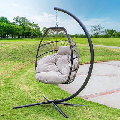 YASN YS-6026 Round Hammock Rattan Outdoor Price Folding Hanging Swing Egg Chair Hanging Chair With Stand