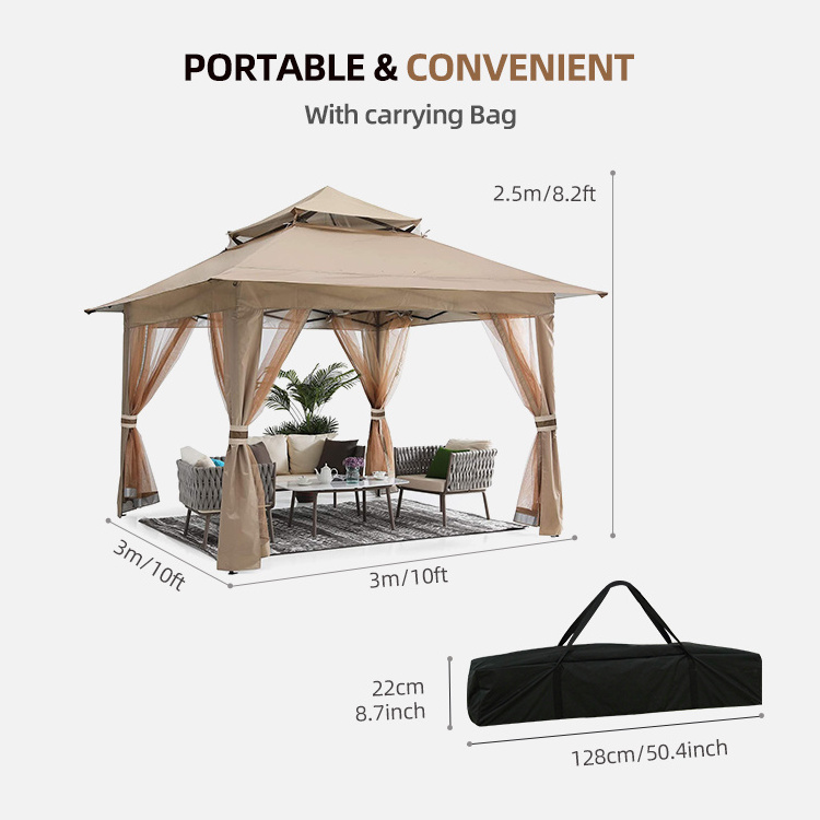 YASN Hot Selling Outdoor 3x3m Pop Up Gazebo Tent Jardin Gazebo Garden Gazebos