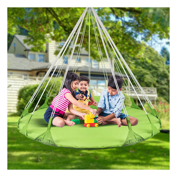 YASN Modern Double Outdoor Hanging Swing Hammock Bed Colorful Cotton Swing Baby round Hanging Bed for Outside Outdoor Furniture